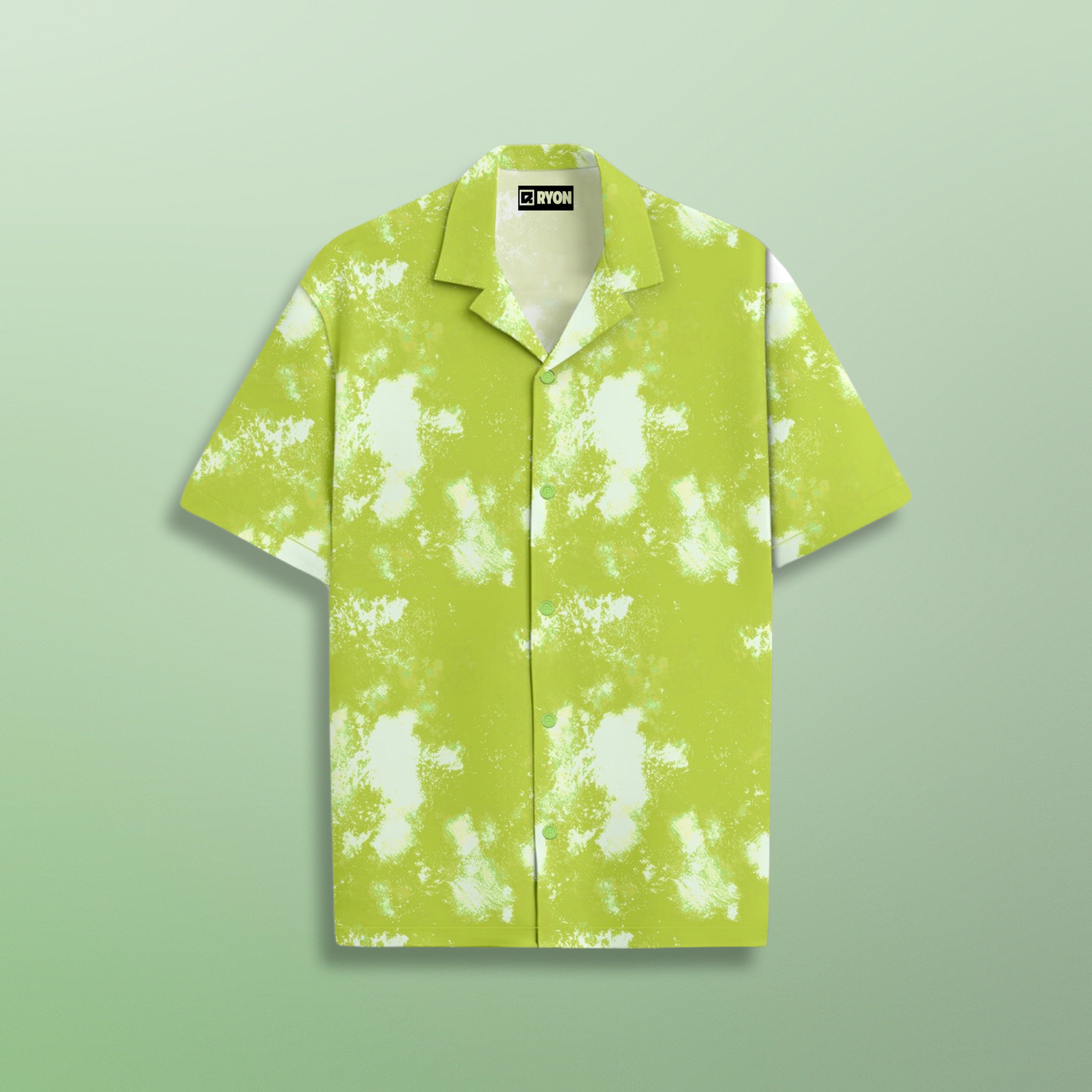 RYON PERROT TIE DYE CAMP COLLAR WITH DROP SHOULDER RESORT SHIRT