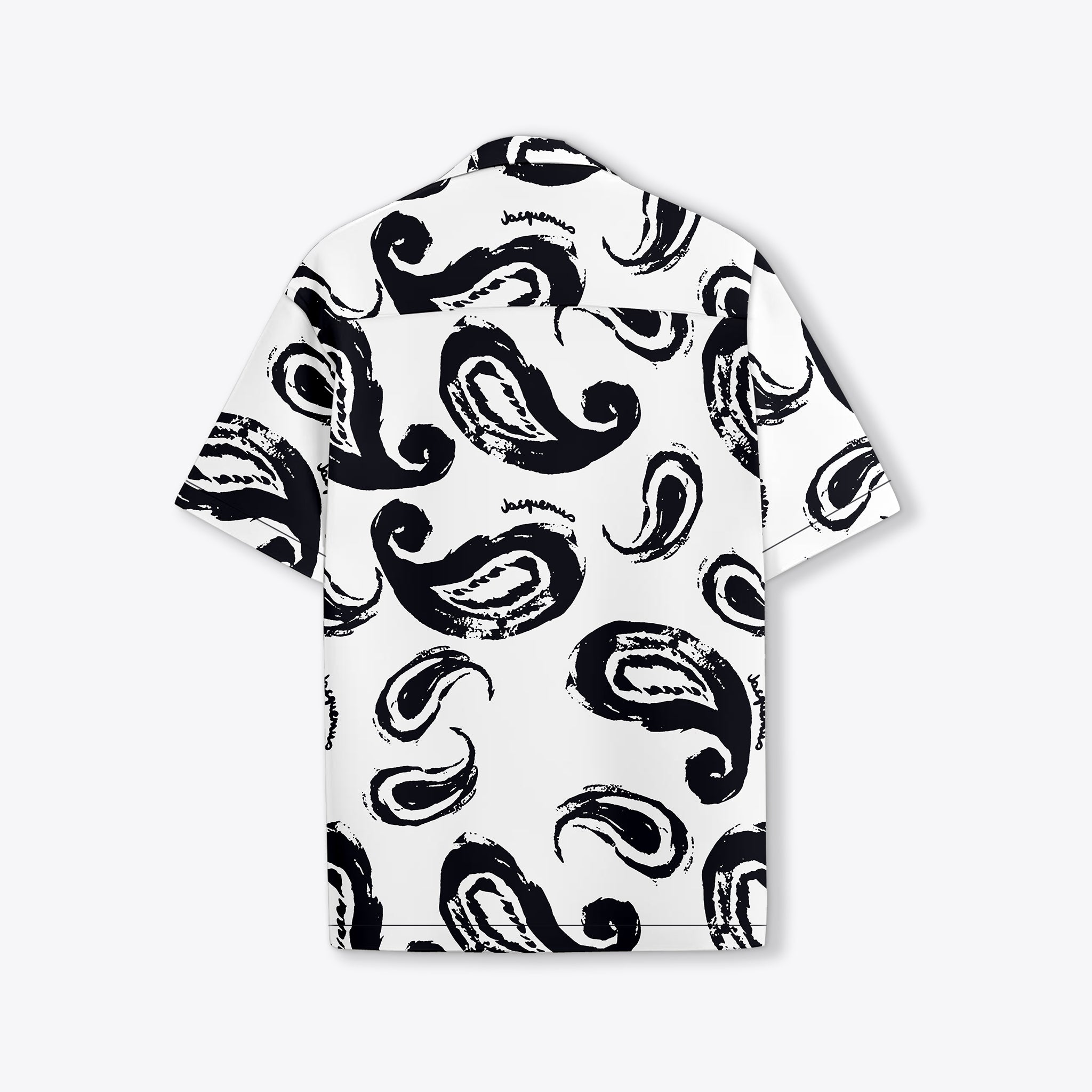 BUY RYON ROYAL BLACK PATTERN WHITE CAMP COLLAR DROP SHOULDER RESORT SHIRT | RYON